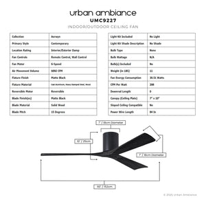 Urban Ambiance - Ceiling Fan - UMC9227 Contemporary Indoor/Outdoor Ceiling Fan, 10