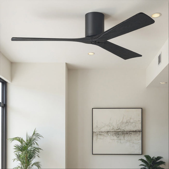 UMC9227 Contemporary Indoor/Outdoor Ceiling Fan, 10" H x 60" W x 60" D, Matte Black Finish, Aerwyn Collection