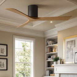 Urban Ambiance - Ceiling Fan - UMC9230 Minimalist Indoor/Outdoor Ceiling Fan, 10" H x 52" W x 52" D, Matte Black Finish, Aerwyn Collection - 