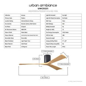Urban Ambiance - Ceiling Fan - UMC9231 Modern Indoor/Outdoor Ceiling Fan, 10