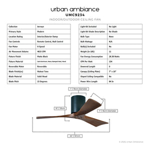 Urban Ambiance - Ceiling Fan - UMC9234 Modern Indoor/Outdoor Ceiling Fan, 10