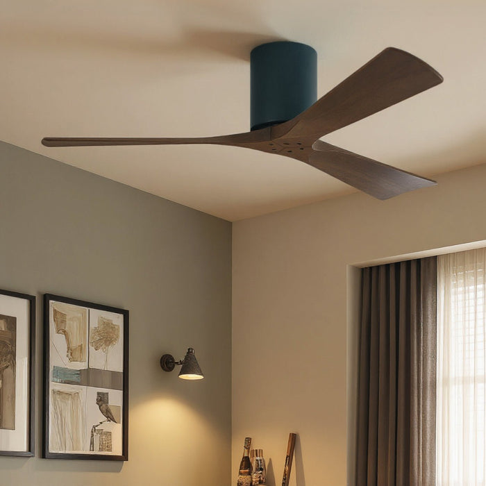 UMC9235 Minimalist Indoor/Outdoor Ceiling Fan, 10" H x 52" W x 52" D, Matte Black Finish, Aerwyn Collection