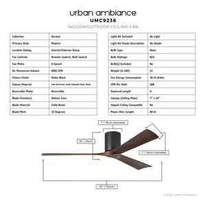 Urban Ambiance - Ceiling Fan - UMC9236 Modern Indoor/Outdoor Ceiling Fan, 10
