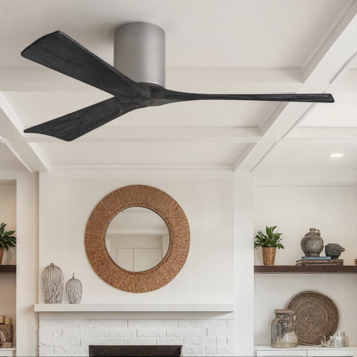 UMC9237 Modern Indoor/Outdoor Ceiling Fan, 10" H x 52" W x 52" D, Brushed Nickel Finish, Aerwyn Collection