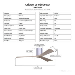 Urban Ambiance - Ceiling Fan - UMC9239 Minimalist Indoor/Outdoor Ceiling Fan, 10