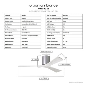 Urban Ambiance - Ceiling Fan - UMC9241 Modern Indoor/Outdoor Ceiling Fan, 10