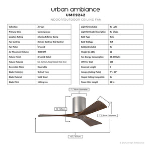 Urban Ambiance - Ceiling Fan - UMC9242 Contemporary Indoor/Outdoor Ceiling Fan, 10