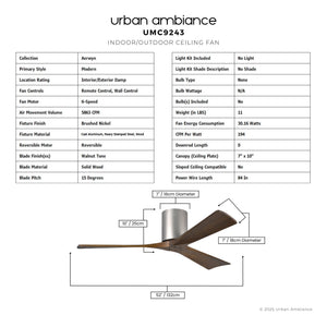 Urban Ambiance - Ceiling Fan - UMC9243 Modern Indoor/Outdoor Ceiling Fan, 10