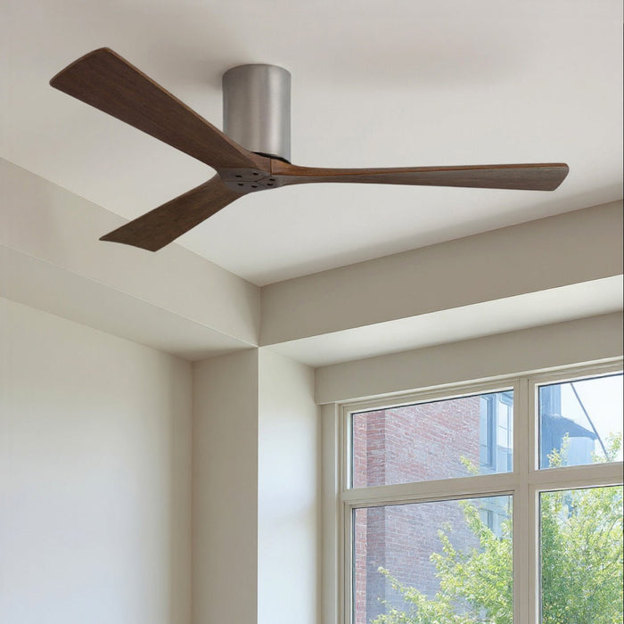 UMC9244 Contemporary Indoor/Outdoor Ceiling Fan, 10" H x 60" W x 60" D, Brushed Nickel Finish, Aerwyn Collection