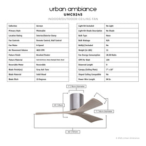 Urban Ambiance - Ceiling Fan - UMC9245 Minimalist Indoor/Outdoor Ceiling Fan, 10