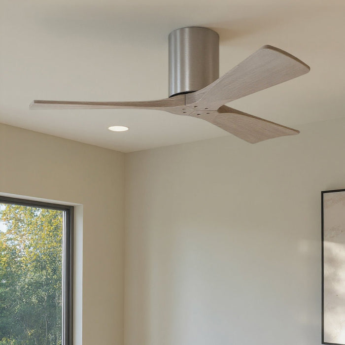 UMC9245 Minimalist Indoor/Outdoor Ceiling Fan, 10" H x 42" W x 42" D, Brushed Pewter Finish, Aerwyn Collection