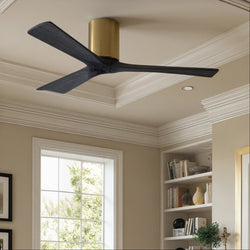 Urban Ambiance - Ceiling Fan - UMC9249 Minimalist Indoor/Outdoor Ceiling Fan, 10" H x 52" W x 52" D, Brushed Brass Finish, Aerwyn Collection - 