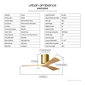 Urban Ambiance - Ceiling Fan - UMC9250 Modern Indoor/Outdoor Ceiling Fan, 10