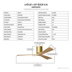 Urban Ambiance - Ceiling Fan - UMC9251 Minimalist Indoor/Outdoor Ceiling Fan, 10