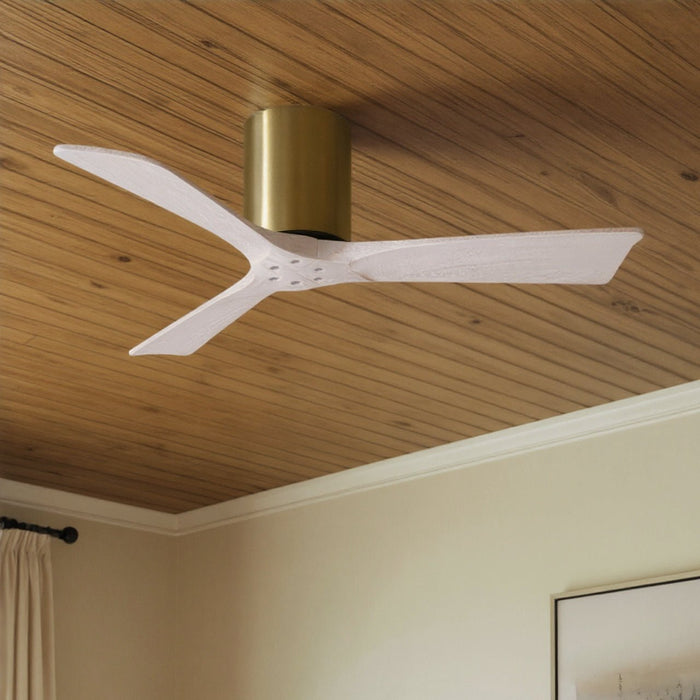 UMC9253 Modern Indoor/Outdoor Ceiling Fan, 10" H x 42" W x 42" D, Brushed Brass Finish, Aerwyn Collection