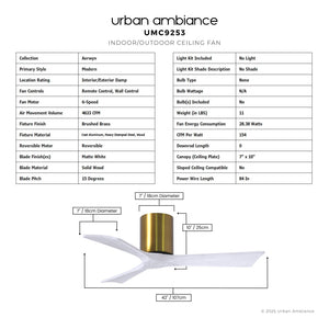 Urban Ambiance - Ceiling Fan - UMC9253 Modern Indoor/Outdoor Ceiling Fan, 10