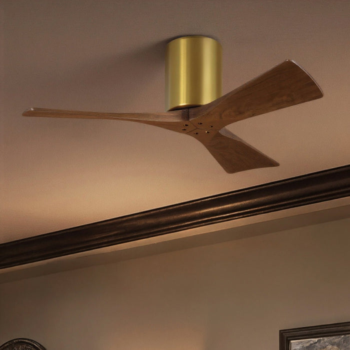 UMC9254 Modern Indoor/Outdoor Ceiling Fan, 10" H x 42" W x 42" D, Brushed Brass Finish, Aerwyn Collection