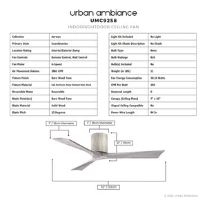 Urban Ambiance - Ceiling Fan - UMC9258 Scandinavian Indoor/Outdoor Ceiling Fan, 10