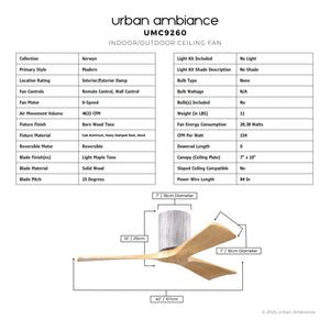 Urban Ambiance - Ceiling Fan - UMC9260 Modern Indoor/Outdoor Ceiling Fan, 10