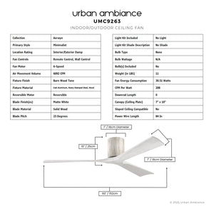 Urban Ambiance - Ceiling Fan - UMC9263 Minimalist Indoor/Outdoor Ceiling Fan, 10