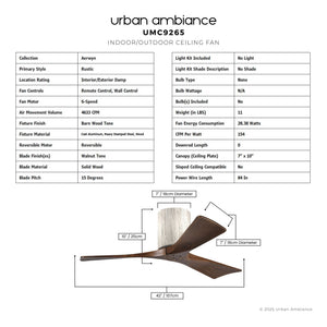 Urban Ambiance - Ceiling Fan - UMC9265 Rustic Indoor/Outdoor Ceiling Fan, 10