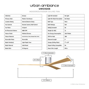 Urban Ambiance - Ceiling Fan - UMC9266 Modern Farmhouse Indoor/Outdoor Ceiling Fan, 10