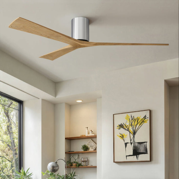 UMC9266 Modern Farmhouse Indoor/Outdoor Ceiling Fan, 10" H x 72" W x 72" D, Polished Chrome Finish, Aerwyn Collection
