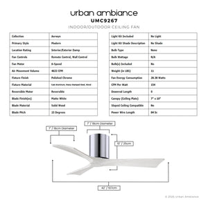 Urban Ambiance - Ceiling Fan - UMC9267 Modern Indoor/Outdoor Ceiling Fan, 10