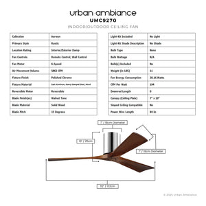 Urban Ambiance - Ceiling Fan - UMC9270 Rustic Indoor/Outdoor Ceiling Fan, 10