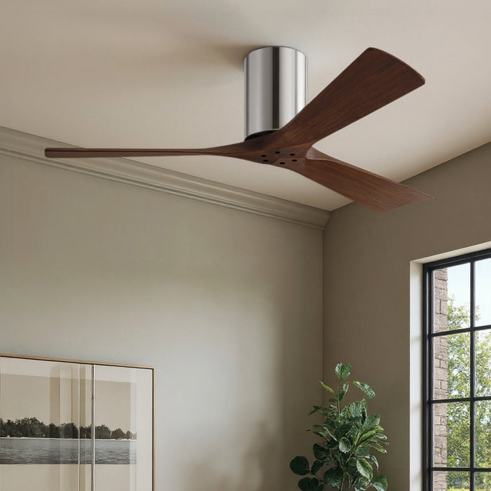 UMC9270 Rustic Indoor/Outdoor Ceiling Fan, 10" H x 52" W x 52" D, Polished Chrome Finish, Aerwyn Collection