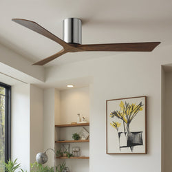 Urban Ambiance - Ceiling Fan - UMC9271 Natural Indoor/Outdoor Ceiling Fan, 10" H x 60" W x 60" D, Polished Chrome Finish, Aerwyn Collection - 