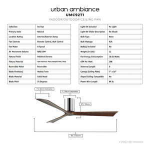 Urban Ambiance - Ceiling Fan - UMC9271 Natural Indoor/Outdoor Ceiling Fan, 10