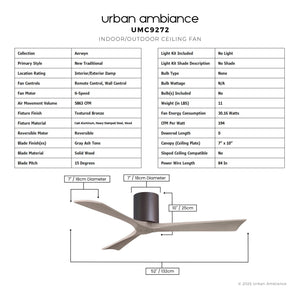 Urban Ambiance - Ceiling Fan - UMC9272 New Traditional Indoor/Outdoor Ceiling Fan, 10