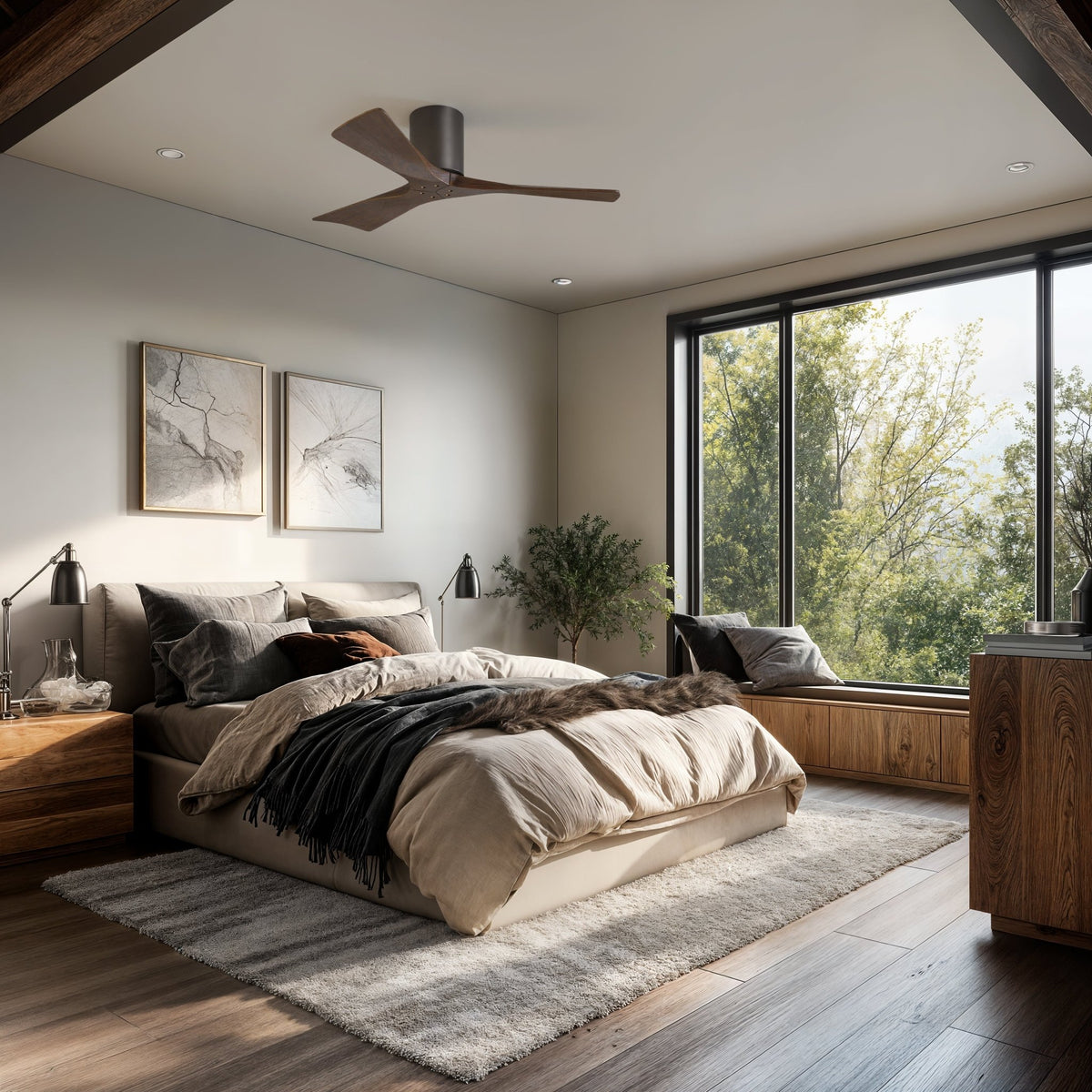 UMC9273 Modern Farmhouse Indoor/Outdoor Ceiling Fan, 10