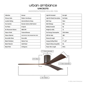 Urban Ambiance - Ceiling Fan - UMC9275 Modern Farmhouse Indoor/Outdoor Ceiling Fan, 10