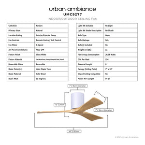 Urban Ambiance - Ceiling Fan - UMC9277 Natural Indoor/Outdoor Ceiling Fan, 10