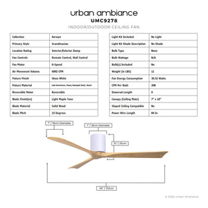 Urban Ambiance - Ceiling Fan - UMC9278 Scandinavian Indoor/Outdoor Ceiling Fan, 10