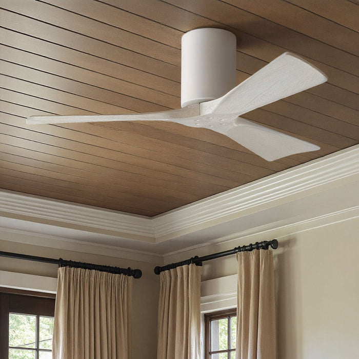 UMC9279 Modern Indoor/Outdoor Ceiling Fan, 10" H x 42" W x 42" D, Gloss White Finish, Aerwyn Collection