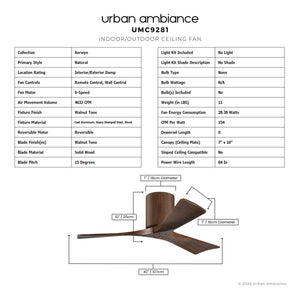 Urban Ambiance - Ceiling Fan - UMC9281 Natural Indoor/Outdoor Ceiling Fan, 10