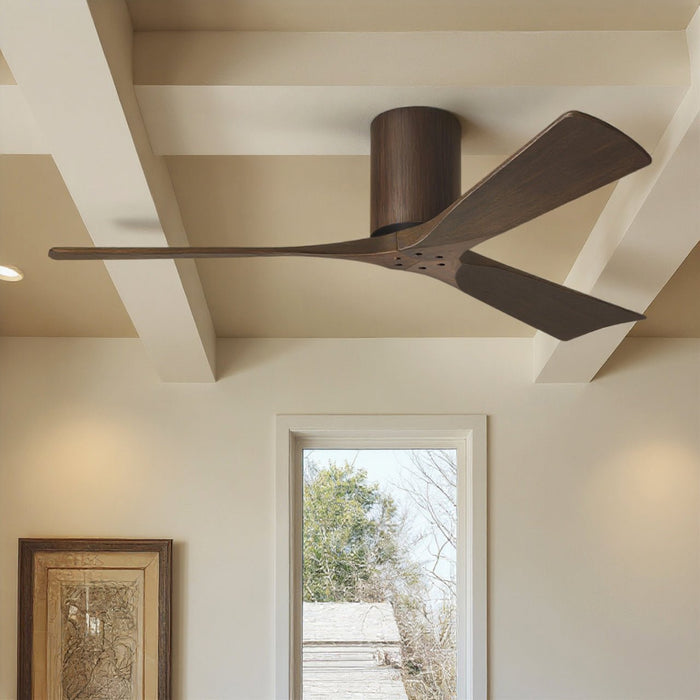 UMC9282 Farmhouse Indoor/Outdoor Ceiling Fan, 10" H x 52" W x 52" D, Walnut Tone Finish, Aerwyn Collection