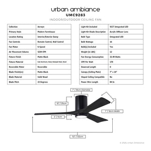Urban Ambiance - Ceiling Fan - UMC9283 Modern Farmhouse Indoor/Outdoor Ceiling Fan, 12