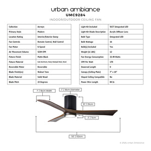 Urban Ambiance - Ceiling Fan - UMC9284 Modern Indoor/Outdoor Ceiling Fan, 12