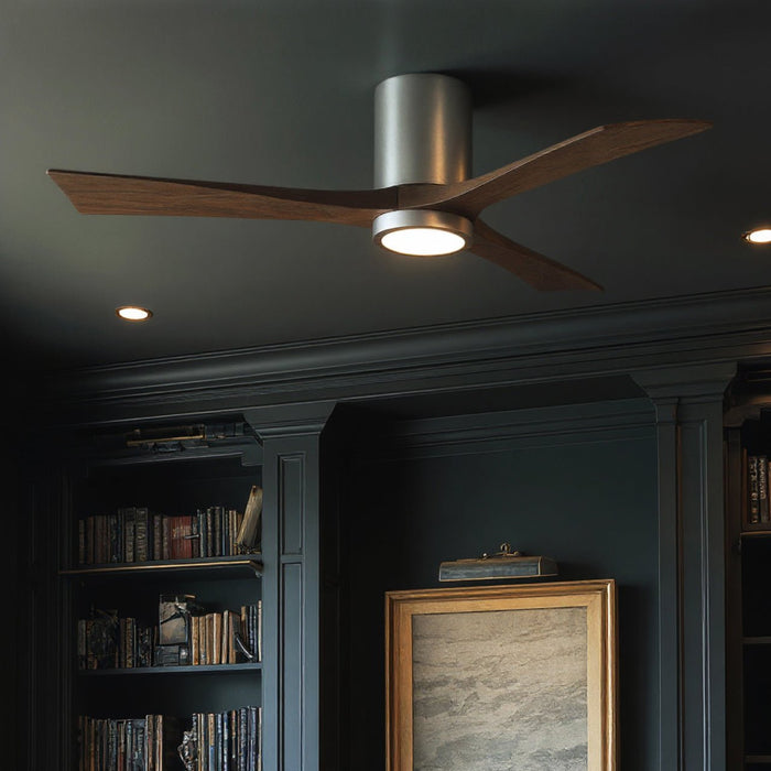 UMC9288 Modern Indoor/Outdoor Ceiling Fan, 12" H x 52" W x 52" D, Brushed Nickel Finish, Aerwyn Collection