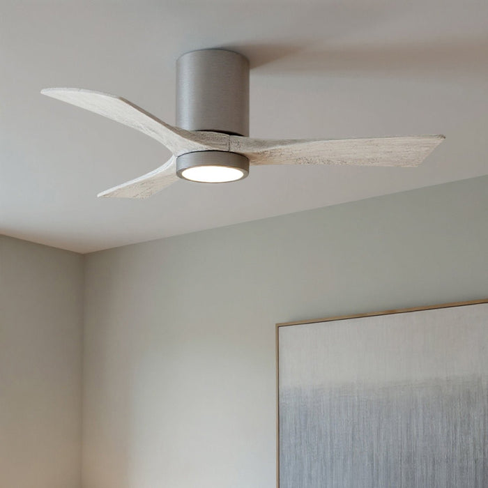 UMC9290 Minimalist Indoor/Outdoor Ceiling Fan, 12" H x 42" W x 42" D, Brushed Pewter Finish, Aerwyn Collection