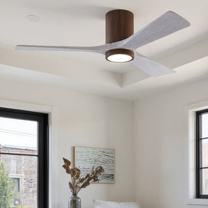 Urban Ambiance - Ceiling Fan - UMC9313 Modern Indoor/Outdoor Ceiling Fan, 12" H x 52" W x 52" D, Walnut Tone Finish, Aerwyn Collection - 