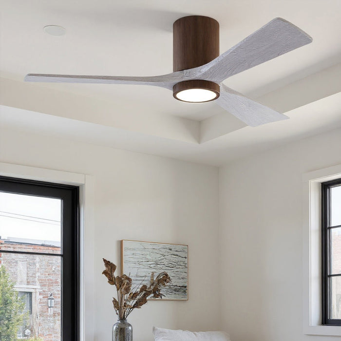 UMC9313 Modern Indoor/Outdoor Ceiling Fan, 12" H x 52" W x 52" D, Walnut Tone Finish, Aerwyn Collection