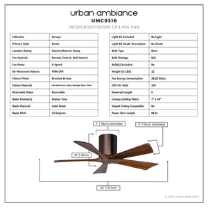 Urban Ambiance - Ceiling Fan - UMC9316 Rustic Indoor/Outdoor Ceiling Fan, 10