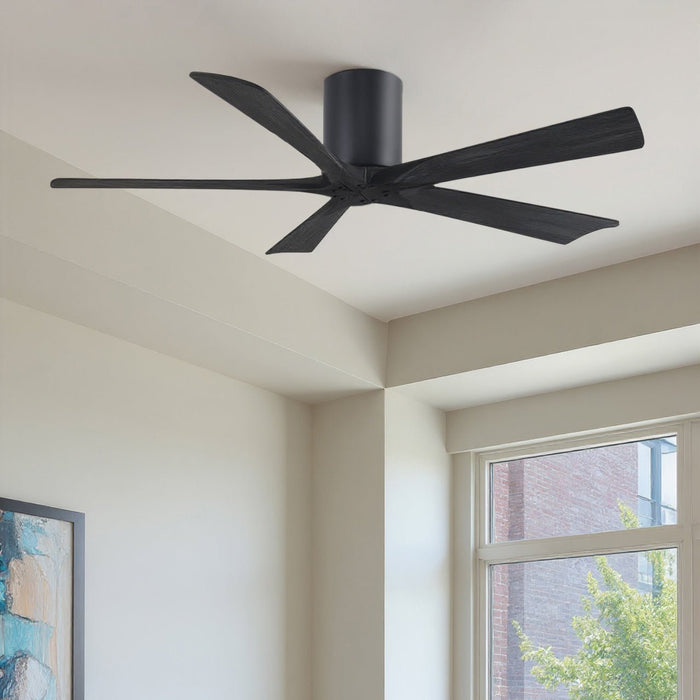 UMC9317 Modern Farmhouse Indoor/Outdoor Ceiling Fan, 10" H x 52" W x 52" D, Matte Black Finish, Aerwyn Collection
