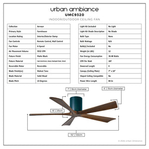Urban Ambiance - Ceiling Fan - UMC9320 Farmhouse Indoor/Outdoor Ceiling Fan, 10