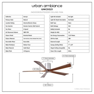 Urban Ambiance - Ceiling Fan - UMC9321 Natural Indoor/Outdoor Ceiling Fan, 10